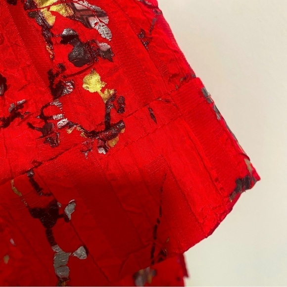 Erin London Women’s Beautiful Vintage Floral Blazer Medium Red/Black/Gold EUC - Picture 2 of 9